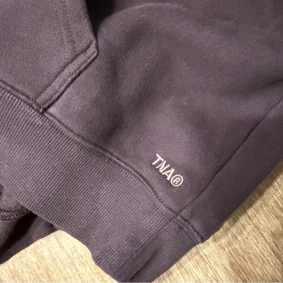 Aritzia TNA Brown Cozy Sweatfleece Boyfriend Boxy Zip Hoodie M - Picture 5 of 8